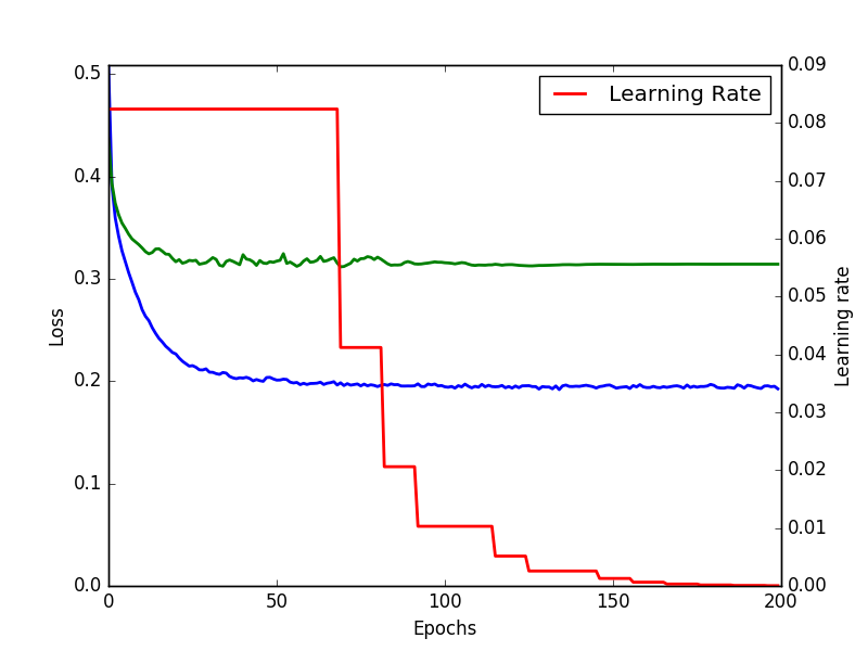 Train history for optimized neural network